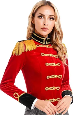 Obrázek produktu pro Dámská krátká bunda Velvet Blazer Velikost 3XL bunda Showman Ringmaster Kostým Circus Cosplay svrchní oblečení