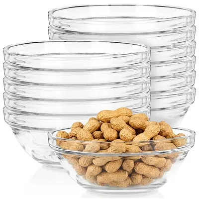 Zdjęcie produktu dla Vilde | Miseczki szklane 12 szt. po 470 ml - Średnica 14 cm - Na desery i sałatki - Do mycia w zmywarce