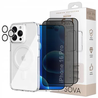 Imagen del producto de Funda para iPhone 16 Pro de Osova: Cristal de privacidad + cristal para la cámara, 6 en 1