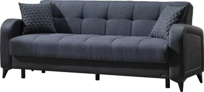 Produktbild von Schlafsofa Schlafcouch anthrazit 220 cm mit Bettkasten - RIZA - Die Möbelfundgrube
