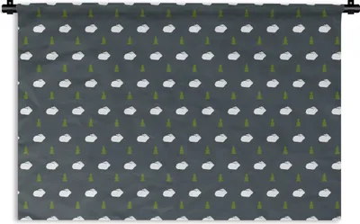 Produktbild von MuchoWow® Wandteppich Wandbehang Bäume - Kaninchen - Muster 150x100 cm Tapisserie Dekoration Wandtuch - Waschbar - Tapisserien - Wand-Decke
