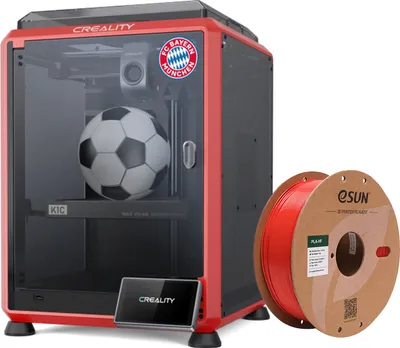 Produktbild von Creality 3D K1C 3D-Drucker/AI-Kamera/600 mm/s Druckgeschwindigkeit,kann Kohlenstofffaser-Verbrauchsmaterialien drucken, K1C Bayern Mš¹nchen Edition,Rot+ 1KG Rot High Speed PLA Filament