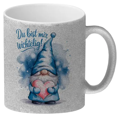 Produktbild von Du bist mir wichtelig! Wichtel Glitzer-Kaffeebecher