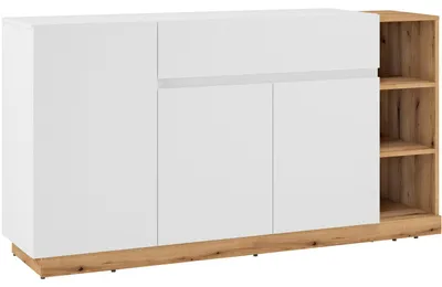 Produktbild von Kommode Bristol Sideboard 163x40x86cm Farbe wählbar,Weiß / Evoke Eiche