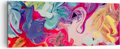 Produktbild von Bild auf Leinwand - Leinwandbild - Abstraktion modern - 140x50cm - Wand Bild - Wanddeko - Leinwanddruck - Bilder - Kunstdruck - Wanddekoration - Leinwand bilder - Wandkunst - AB140x50-3877