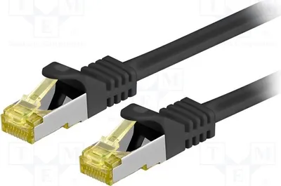 Produktbild von 1x schwarz  Cu  2 91581 RJ45-Kabel 0,5m 6a