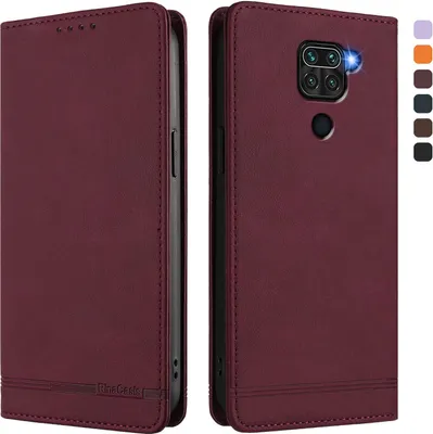 Obrázek produktu pro Pouzdro pro Xiaomi Redmi Note 9 4G, retroPolyuretankožené flip pouzdro s stojánkem a přihrádkami na karty Červený