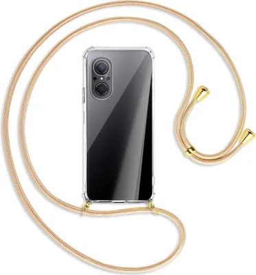 Produktbild von Handykette Backcover-Schutzhülle mit Band (Metall goldfarben) für Huawei nova 9 SE - Goldkordel