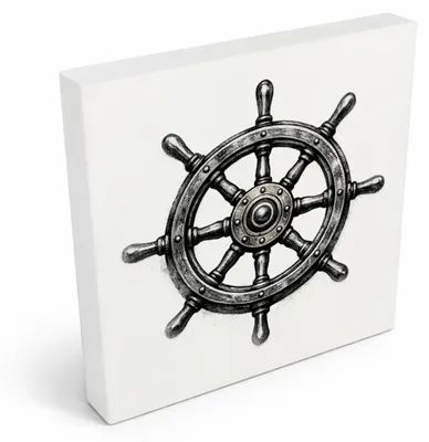 Produktbild von See Geflüster Schiffssteuerrad Holzbild in 10x10 cm zum Stellen oder Aufhängen