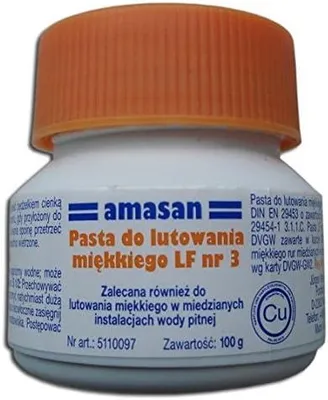 Produktbild von Amasan Weichlötpaste Nr.3 Fittingslötpaste Sn97Cu3 100g DVGW für Kupferrohr Trinkwasser & Heizung