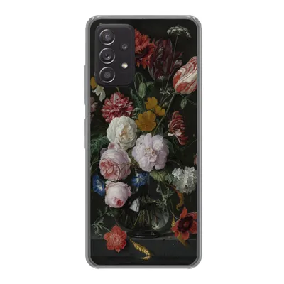 Produktbild von MuchoWow® Handyhülle Schutzhülle Hülle für Samsung galaxy a73 Stilleben mit Blumen in einer Glasvase - Gemälde von Jan Davidsz. de Heem Silikon Softcase Handy Hülle - Handyhülle