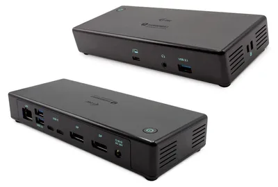 Produktbild von i-tec Thunderbolt3/USB-C Dual DisplayPort 4K Docking Station + Power Delivery 85W, Kabelgebunden, Thunderbolt 3, 85 W, 3,5 mm, 10,100,1000 Mbit/s, Schwarz