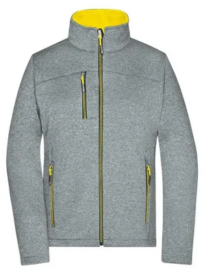 Produktbild von James and Nicholson - Softshelljacke für Damen LT2511 (L) (Gelb/Dunkel meliert)