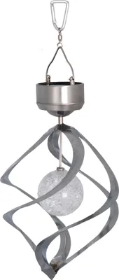 Produktbild von Best Season LED-Solar-Windspiel "Wind Mill" silber 1 cool white LED, Solarpanel, Akku, outdoor, 477-51