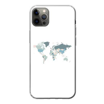 Produktbild von MuchoWow® Handyhülle Schutzhülle Hülle für iPhone 13 Pro Max Weltkarte - Pastell - Länder Silikon Softcase Handy Hülle - Mobiltelefon