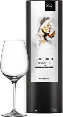 Image de Verre à vin blanc Eisch SUPERIOR SENSISPLUS, présenté dans un coffret cadeau, personnalisé avec une gravure