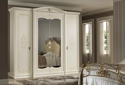 Produktbild von Kleiderschrank Schlafzimmer Schränke Möbel Holz Einrichtung Weiss Spiegeln Neu