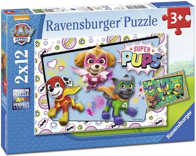 Immagine prodotto di Puzzle Ravensburger Paw Patrol 2 x 12, D (07613)