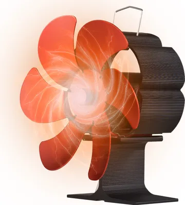 Obrázek produktu pro Tepelný ventilátor na kamna se 6 lopatkami, s rukojetí pro přenášení a ochranou proti přehřátí, přenosný tepelný ventilátor, neelektrický, šetrný k životnímu prostředí, pro krby na dřevo