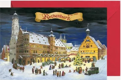 Produktbild von Miniadventskalender Rothenburg – Klappkarte im Stadtmotiv