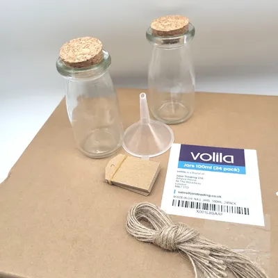 Obrázok produktu pre Malé sklenené fľaštičky na plnenie, 24 ks.  100 ml sklenené fľaštičky s korkovou zátkou