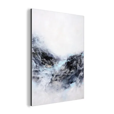 Obrázek produktu pro MuchoWow® Hliníkové obrazy Nástěnná dekorace Kovový obraz Nástěnné umění 60x80 cm Černá - Bílá - Barva - Abstraktní hliníkový obraz Dibond Nástěnný obraz - Nástěnná dekorace kovová