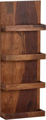 Produktbild von Wandregal 30x80x10 cm Sheesham Massivholz Hängeregal Modern Schwebend, Großes Design Schweberegal, Regal Hängend Wohnzimmer, Bücherregal Wand