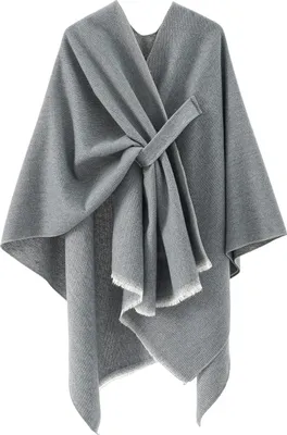 Produktbild von Damen-Schal, einfarbig, gestrickt, Stola aus Kaschmirimitat, Schultertuch, modisches Accessoire
