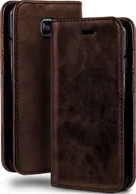 Produktbild von moex® Klapphülle kompatibel mit Samsung Galaxy Xcover 4 - Hülle mit Kartenfach, Erdbraun