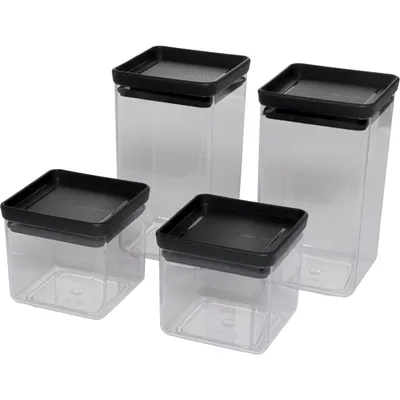 Produktbild von 4x1 Brabantia Vorratsdose Tasty eckig, dunkelgrau