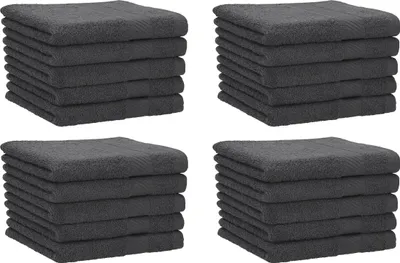 Produktbild von Betz 20 Stück Gästetücher 30x50 cm PALERMO 100% Baumwolle  Farbe: anthrazit