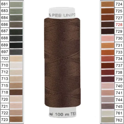 Produktbild von Nähgarn 100m Unipoly 120 Tex14x2 Polyester Nähfaden Nähmaschinengarn Farben 5v6 , Farbe:728