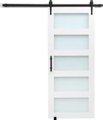Produktbild von Schiebetür mit Beschlagsatz 914 x 2134 mm MDF-Platte Milchglas