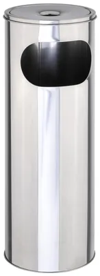 Produktbild von Standaschenbecher aus Edelstahl mit Papierkorb 58 cm - wetterfest - Outdoor