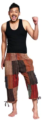 Imagen del producto de Pantalón largo de patchwork, ideal para actividades de ocio, para hombre. Pantalón con cintura elástica y cordón de ajuste, talla M
