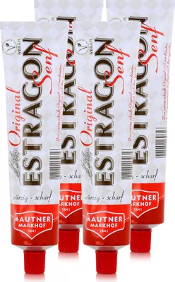 Produktbild von Mautner Estragon Senf 100g - Das würzig scharfe Original (4er Pack)