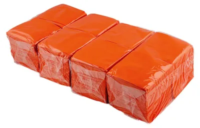 Zdjęcie produktu dla Hostelnovo - 600 sztuk pomarańczowych serwetek papierowych - jednorazowe - z mikropunktami
