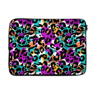Produktbild von MuchoWow® Laptop Hülle 13 Zoll Pantherdruck - Regenbogen - Flecken Laptoptasche - Laptophülle - Sleeve - Rundumschutz