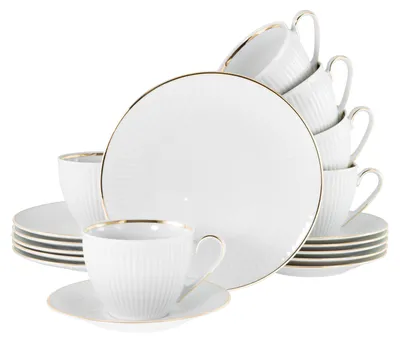 Produktbild von CreaTable, 22845, Valencia Gold, Kaffeeservice 18-tlg, Porzellan