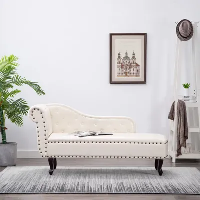 Produktbild von The Living Store Chaiselongue Creme Kunstleder