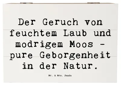 Produktbild von Mr. & Mrs. Panda Truhe Spruch Geborgenheit in der Natur 22 x 15 cm - Weiß - Geschenk, Zitat, fotobox, entspannen, Geschenkbox, Schatzkiste, Waldgefühl, Naturverbundenheit