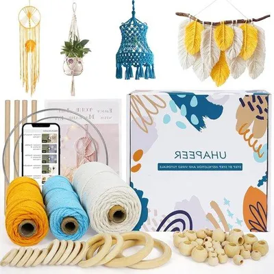 Produktbild von Famanu Macramé Set 64 Teile - Künstlermaterialien für Deko und Bastelprojekte