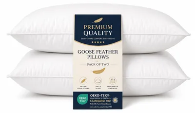 Ganzenfederkissen Paar 48x74 cm, hypoallergen, 85% Federn/15% Daunen