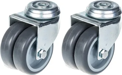 Immagine prodotto di 75 mm 3" ruote gemelle in gomma grigia girevoli capacità 200 kg, set di 2