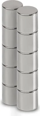 Immagine prodotto di MAUL Magnete rotondo 10 pezzi 2,8 kg Acciaio Metallo Neodimio magnetico Ø 0,8 x 0,8 cm argento