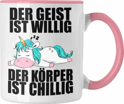 Produktbild von Trendation - Lustiger Einhorn Spruch Tasse Einhorn Mitarbeiterin Arbeitskollge Geschenk (Rosa)