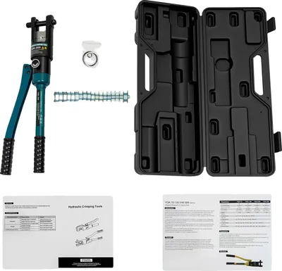 Obrázek produktu pro Hydraulické krimpovací kleště, ruční ovládání, univerzální velikosti matric, zelené a černé