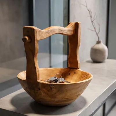 Immagine prodotto di Mauro Ferretti, ciotola decorativa Timbo a forma di cesto, 32x25x27 cm, color marrone