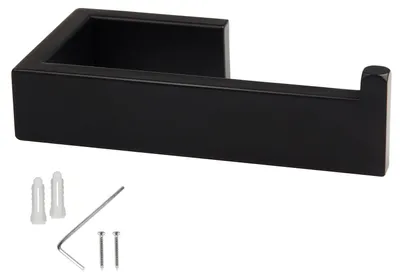 Obrázek produktu pro 40 cm, černý držák na ručníky – montáž na zeď