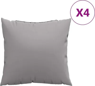 Image de Coussins de canapé lot de 4 gris 50x50 cm tissu